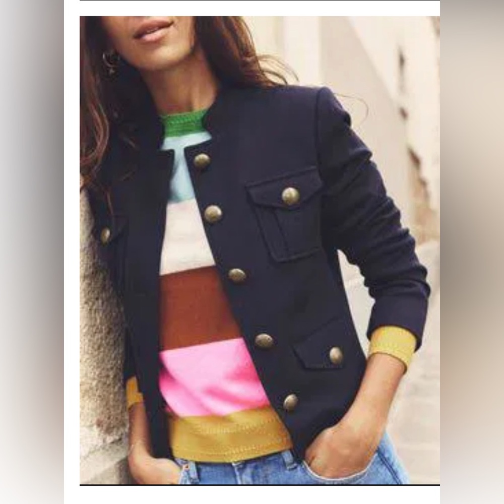 Boden Navy Blazer with Gold Accents
